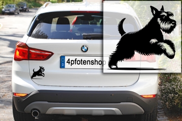 Autoaufkleber Schnauzer rennend Silhouette