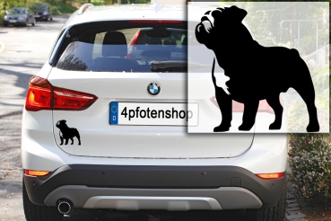 Autoaufkleber Englische Bulldogge stehend Silhouette