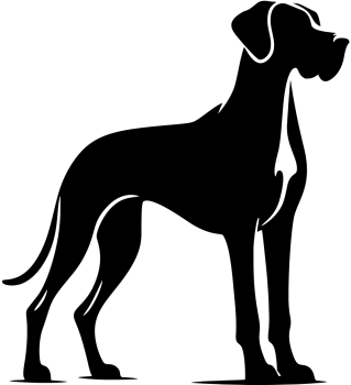 Deutsche Dogge stehend Silhouette