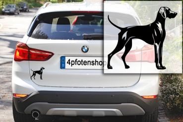 Preview: Autoaufkleber Weimaraner stehend Silhouette