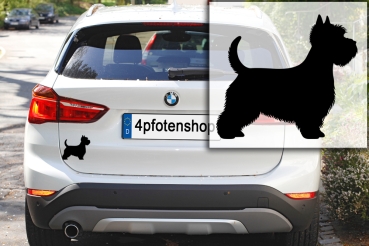 Preview: Autoaufkleber West Highland White Terrier stehend Silhouette