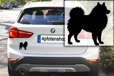 Preview: Autoaufkleber Wolfsspitz stehend Silhouette