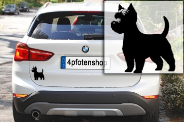 Preview: Autoaufkleber West Highland White Terrier stehend Silhouette