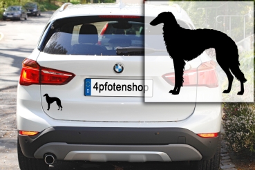 Preview: Autoaufkleber Barsoi stehend Silhouette