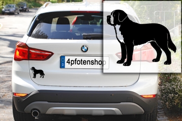 Preview: Autoaufkleber Bernhardiner stehend Silhouette