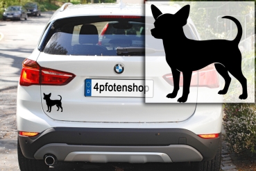Preview: Autoaufkleber Chihuahua (Kurzhaar) stehend Silhouette