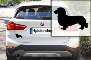 Autoaufkleber Dackel (Langhaardackel) stehend Silhouette