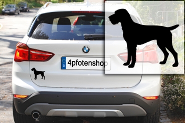 Preview: Autoaufkleber Deutsch Drahthaar stehend Silhouette