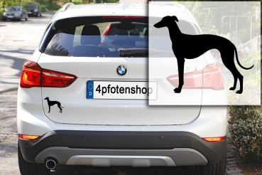 Autoaufkleber Galgo stehend Silhouette