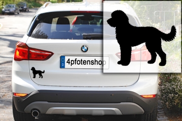 Preview: Autoaufkleber Golden Doodle stehend Silhouette