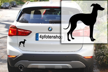 Preview: Autoaufkleber Italienisches Windspiel stehend Silhouette