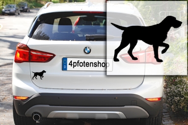 Preview: Autoaufkleber Magyar Vizsla (Drahthaar) stehend Silhouette