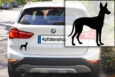 Preview: Autoaufkleber Podenco stehend Silhouette