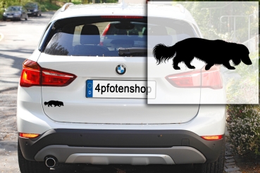 Autoaufkleber Dackel (Langhaardackel) suchend Silhouette