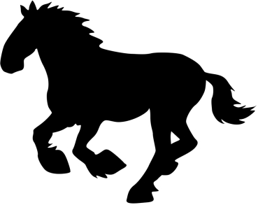 Aufkleber Pferd - Clysdale Horse Silhouette