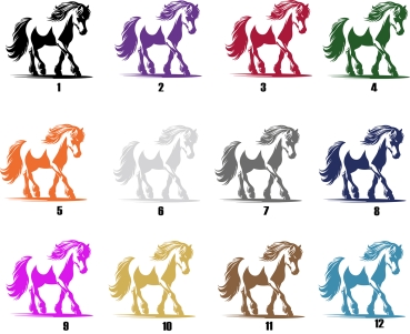 Aufkleber Pferd - Deutsches Reitpony Kontur