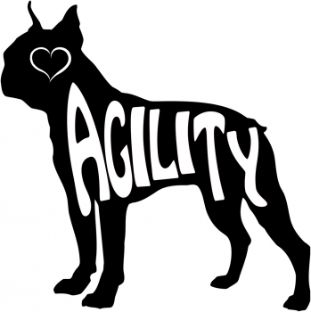 Autoaufkleber Boston Terrier Agility Silhouette