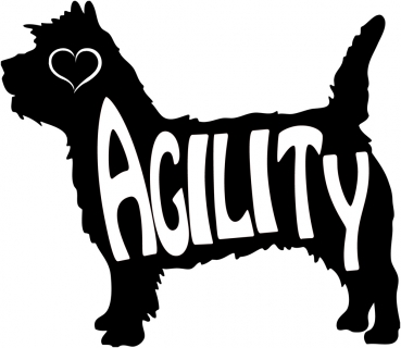 Autoaufkleber Cairn Terrier Agility Silhouette
