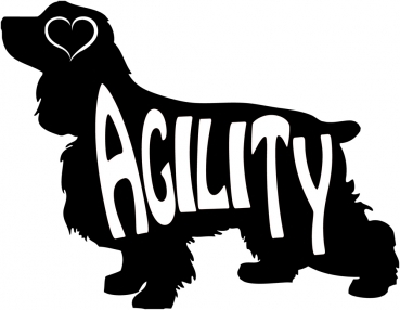 Autoaufkleber Englischer Cocker Spaniel Agility Silhouette