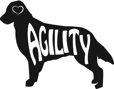 Autoaufkleber Flat-coated Retriever Agility Silhouette