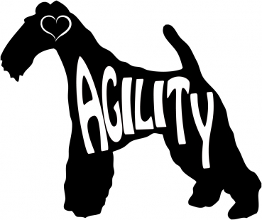 Autoaufkleber Foxterrier (Drahthaar) Agility Silhouette