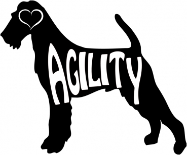 Autoaufkleber Irish Terrier Agility Silhouette