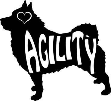 Autoaufkleber Schipperke Agility Silhouette