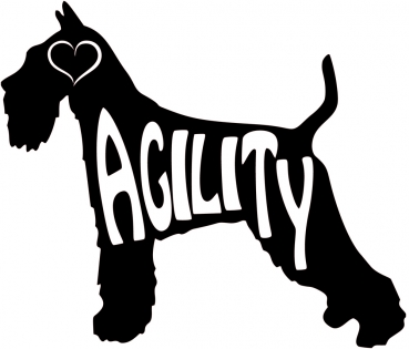 Autoaufkleber Schnauzer Agility Silhouette