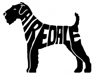 Silhouetten-Schriftzug Airedale Terrier