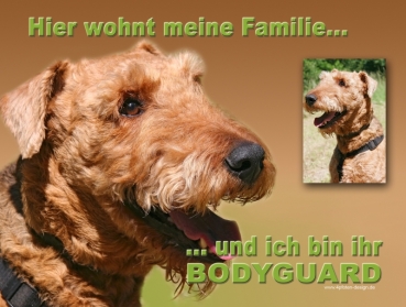 Hundewarnschild Airedale Terrier #1