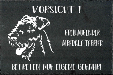 Schieferplatte Airedale Terrier