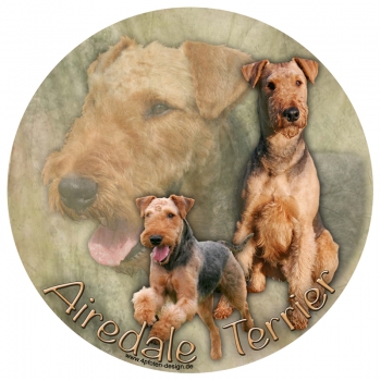 Aufkleber Airedale Terrier 02 rund