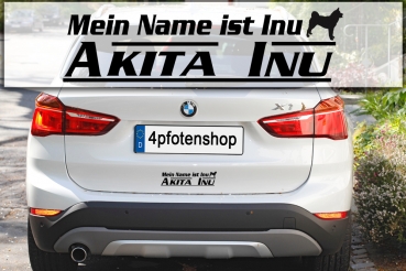 Aufkleber "Mein Name ist Akita Inu"