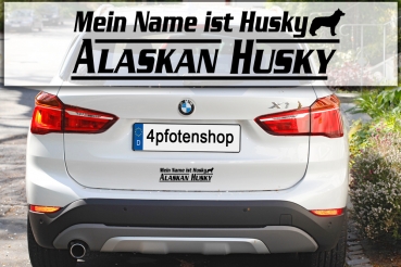 Aufkleber "Mein Name ist Alaskan Husky"