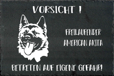 Schieferplatte American Akita