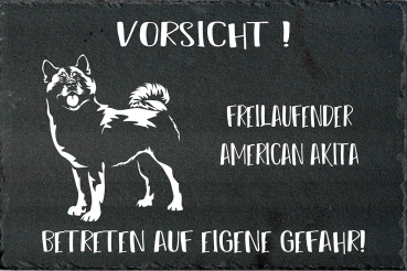 Schieferplatte American Akita