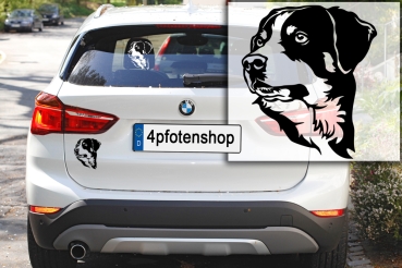 Autoaufkleber "Appenzeller Sennenhund" Kopf