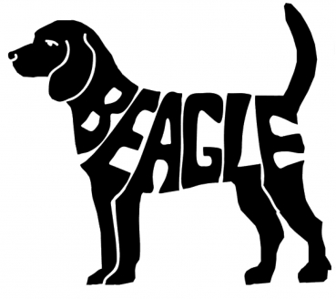 Silhouetten-Schriftzug Beagle