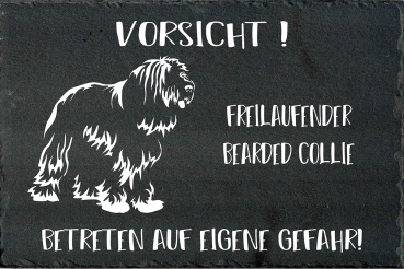 Schieferplatte Bearded Collie