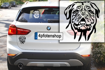 Autoaufkleber "Bordeauxdogge" Kopf