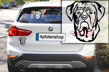 Autoaufkleber "Bordeauxdogge" Kopf