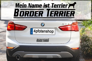 Aufkleber "Mein Name ist Border Terrier"