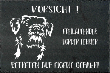 Schieferplatte Border Terrier