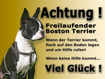 Hundewarnschild Boston Terrier #1