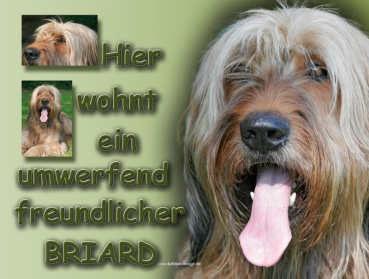 Hundewarnschild Briard (Berger de Brie) #1