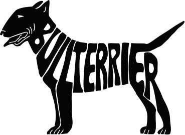 Silhouetten-Schriftzug Bullterrier