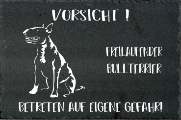 Schieferplatte Bullterrier