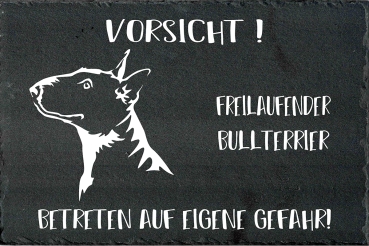 Schieferplatte Bullterrier