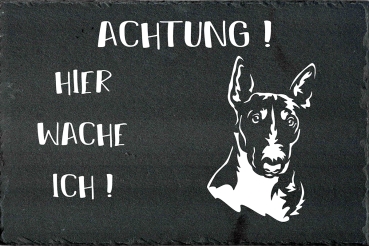 Schieferplatte Bullterrier