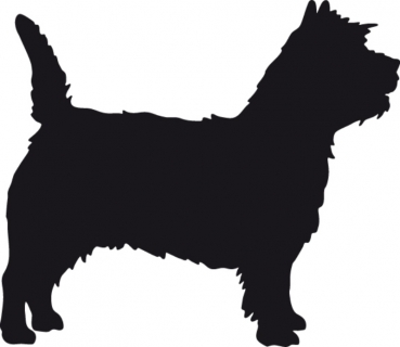 Autoaufkleber Cairn Terrier stehend Silhouette